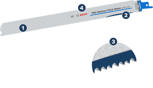 Bosch PRO Medium-Thick Metal precise S1237BEF reciprocating saw blade.