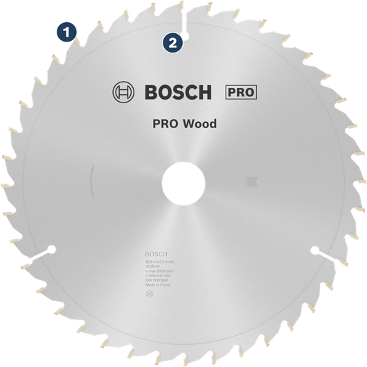 Bosch PRO Wood circular saw blade for wood cutting.