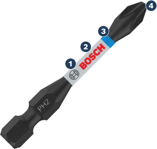 Bosch PH2 double-ended screwdriver bit.