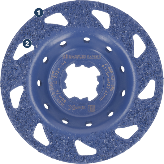 Bosch Expert carbide grinding disc for removing material.