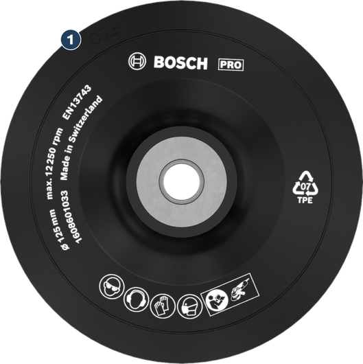 Bosch PRO 125mm angle grinder backing pad.