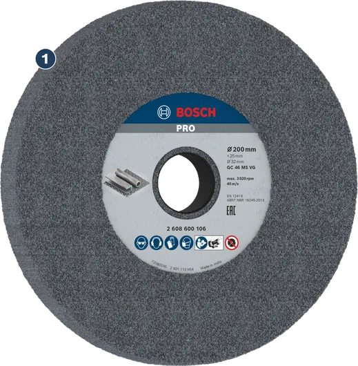 Bosch grinding wheel for metal with 200mm diameter.