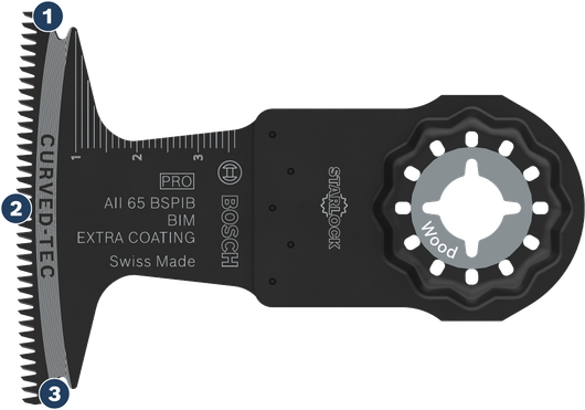 Bosch Starlock wood cutting blade Curved-Tec.