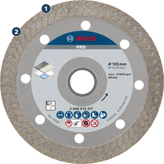 Bosch PRO Hard Ceramic Diamond Cutting Disc 105 mm.