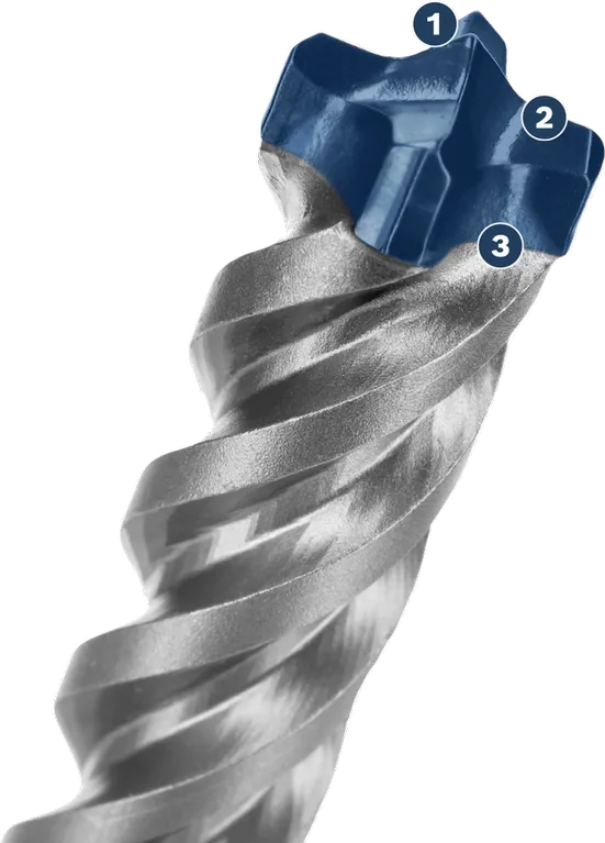 Bosch SDS max-8X drill bit with carbide tip.