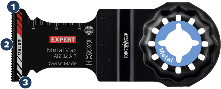 Bosch MetalMax AIZ 32 AIT Starlock blade for metal cutting.