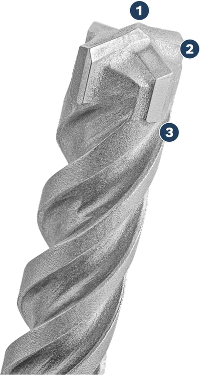 Bosch SDS plus-5X drill bit with multi-cutter tip.