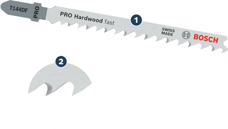 Bosch T144DF jigsaw blade for hardwood fast cutting.