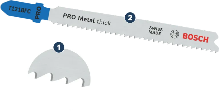Bosch T121BFC PRO Metal thick jigsaw blade for cutting metal.