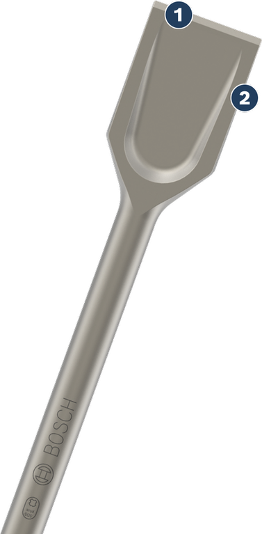 Bosch wide chisel bit for demolition hammers.