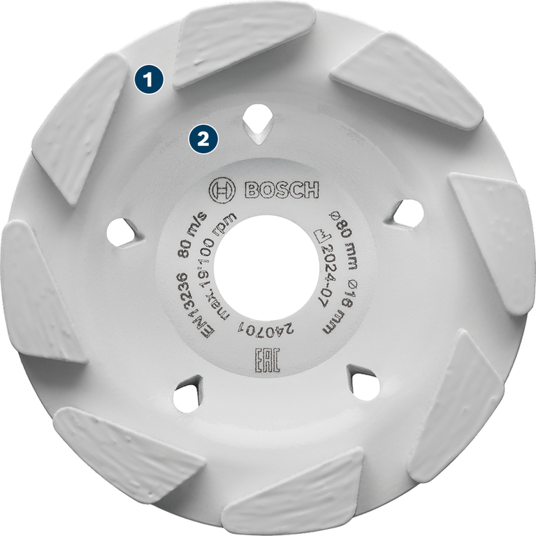 Bosch diamond grinding cup wheel for angle grinders.