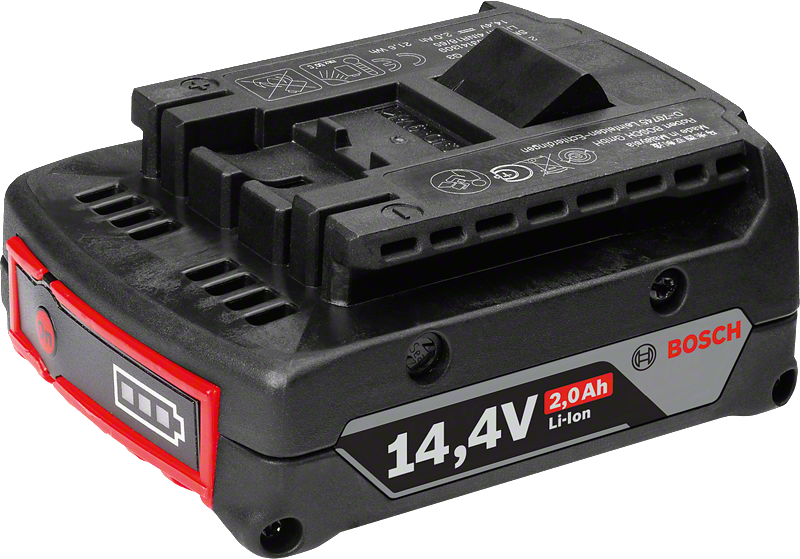 Bosch 14.4V 2.0Ah lithium-ion rechargeable battery.