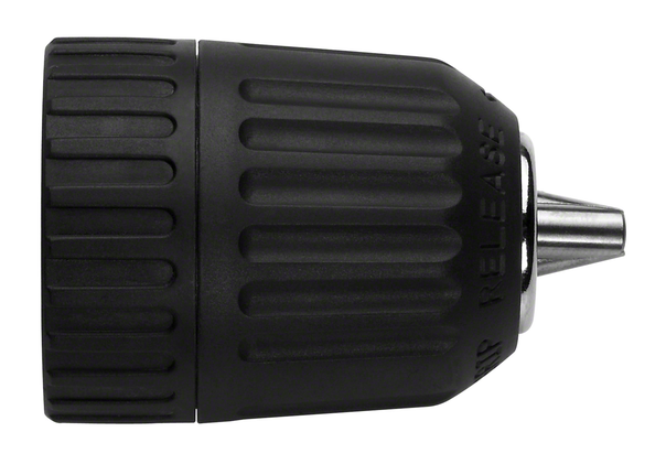 Bosch keyless drill chuck 0.8–10 mm capacity.