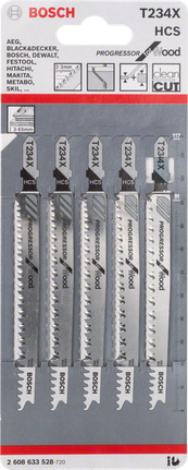 Jigsaw blade T 234 X Bosch T 234 X jigsaw blades 3/8″ wood.
