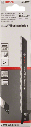 Bosch S713AW jigsaw blade for fiber insulation.