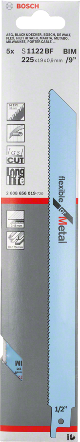 Bosch S 1122 BF Flexible for Metal reciprocating saw blade.