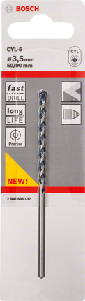 Concrete drill bit CYL-5 Bosch CYL-5 3.5 mm concrete drill bit.