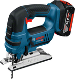 Bosch GST 18V-LI cordless jigsaw with ergonomic handle.