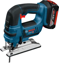 Bosch GST 18V-LI cordless jigsaw with ergonomic handle.