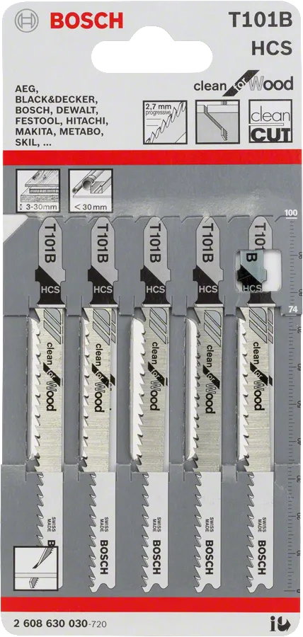 Bosch jigsaw blade T 101 B clean wood set.
