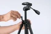 Bosch BT 150 building tripod with adjustable height.