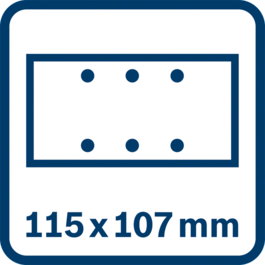 Sanding sheet 115 x 107 mm, 6 holes 