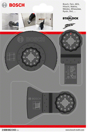 3-piece basic tile set Bosch 3-piece basic tile Starlock set.