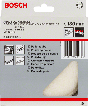 Bosch 130 mm lambswool bonnet.