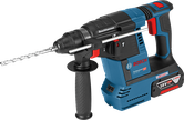 Bosch GBH 18V-26 rotary hammer drill with side handle.