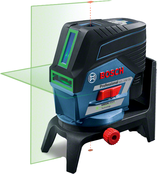 Bosch GCL 250 CG laser leveling tool with green laser.