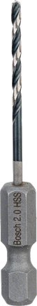 Bosch HSS hex-shank twist drill bit 2.0mm.