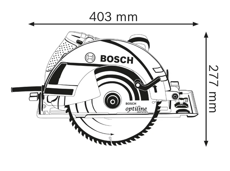 Dimensioned side view.