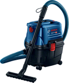 Bosch GAS 15 wet/dry extractor with 10 liter container.