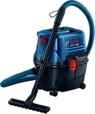 Bosch GAS 15 wet dry extractor with 10 liter container.