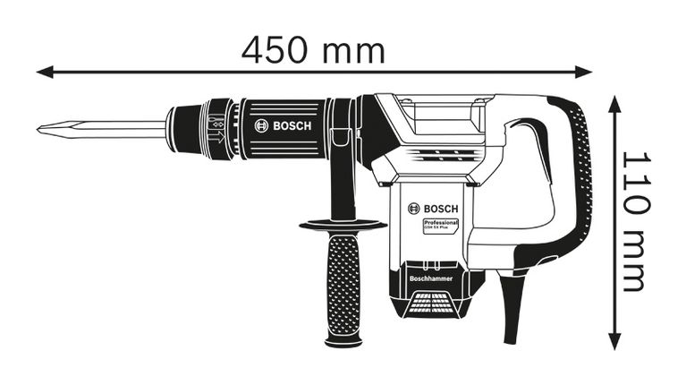 Demolition hammer dimensions.