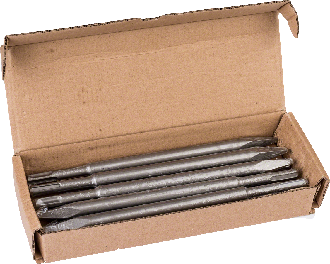 Bosch pointed chisel SDS plus 250mm set in box.
