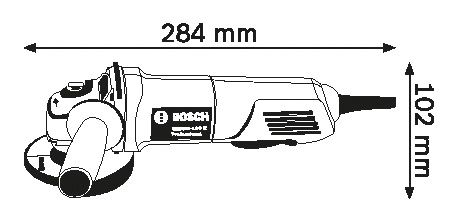 Angle grinder dimensions.