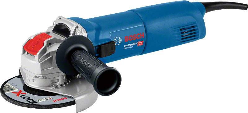 Bosch GWX 14-125 angle grinder with X-LOCK system.