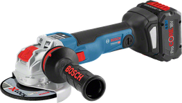 Bosch GWX 18V-10 SC cordless angle grinder with case.
