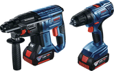 Bosch combo kit GBH 180-LI and GSR 180-LI cordless tools.
