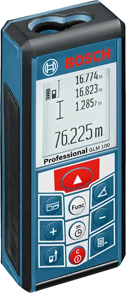 Bosch GLM 100 laser measure with digital display.