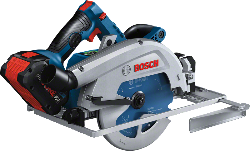 Bosch GKS 18V-68 GC cordless circular saw with ProCORE18V battery.