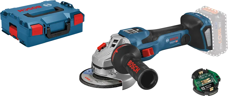 Bosch cordless angle grinder GWS 18V-15 SC with L-Boxx.