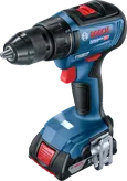 Bosch GSR 18V-50 cordless drill with 2.0Ah battery.