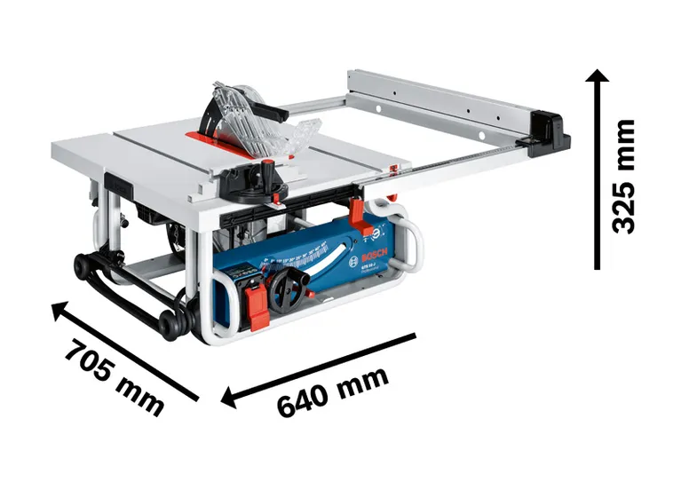 Bosch GTS 10 J table saw with 254 mm blade and extendable table.