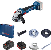Bosch GWS 18V-10 angle grinder with accessories set.