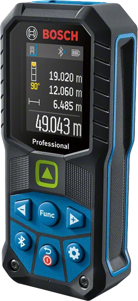 Bosch GLM 50-27 CG laser measure with color display.