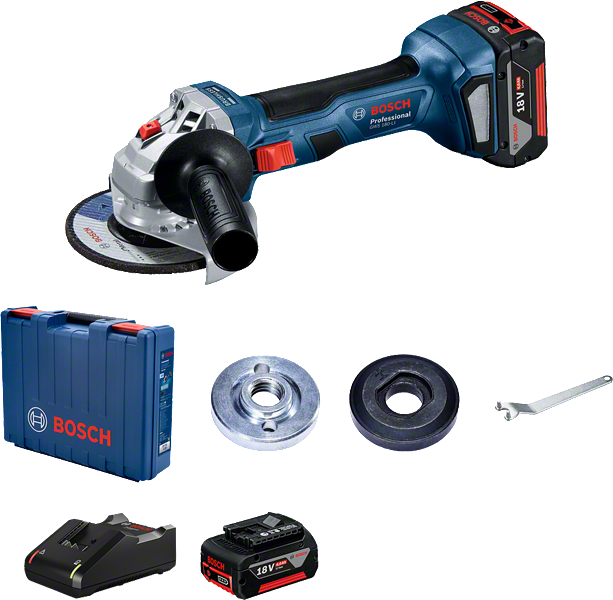 Bosch GWS 180-LI cordless angle grinder with 18V battery.