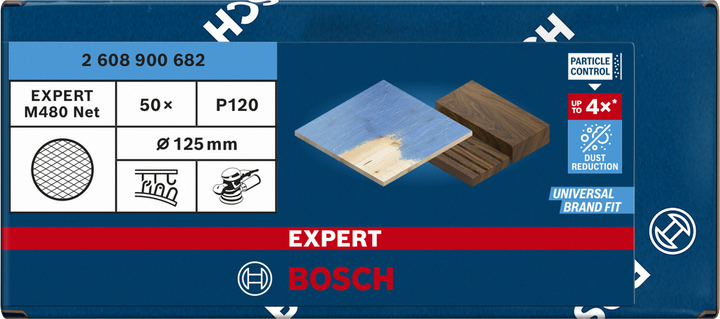Bosch EXPERT M480 sanding net 125 mm P120 50-pc