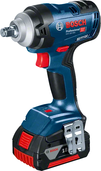 Bosch GDS 18V-400 cordless impact wrench, max torque 400 Nm.